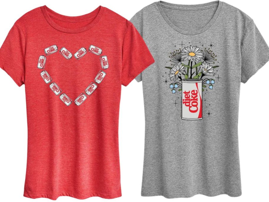 Diet Coke t-Shirts Red & Gray