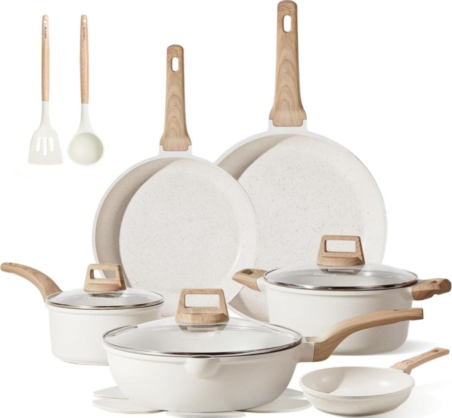 white 16 piece cookware set