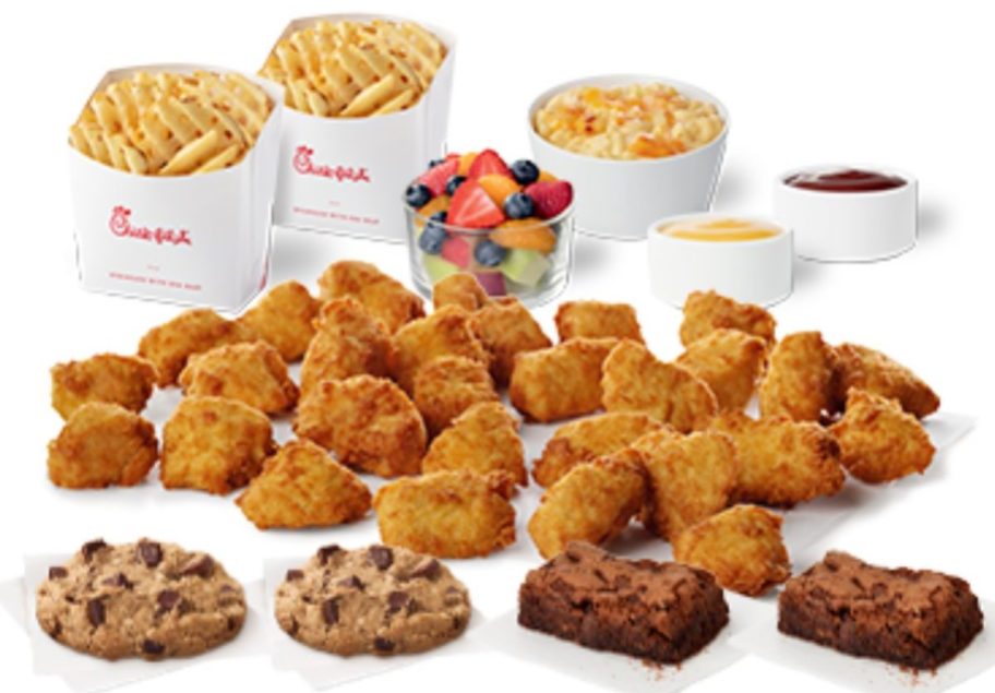 Chick-fil-A Nuggets Family Style Meal w/ Waffle Fries, Mac & Cheese, Fruit Cup & Treats