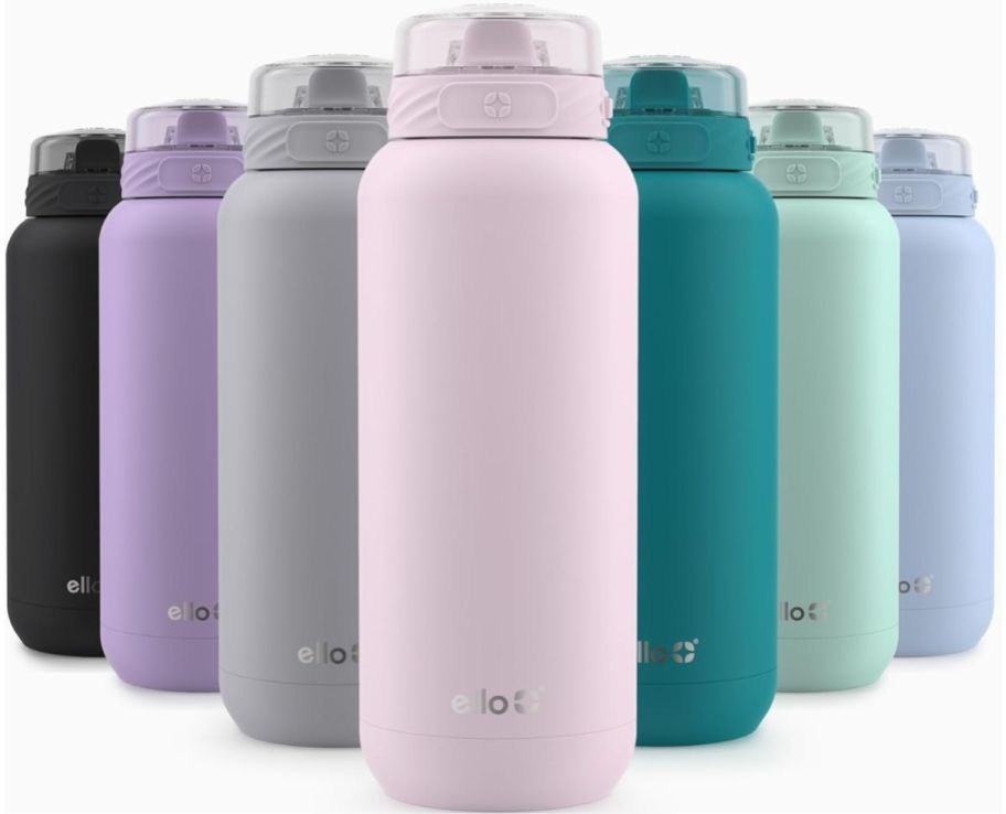 7 ello 32oz stainless steel water bottles in various colors