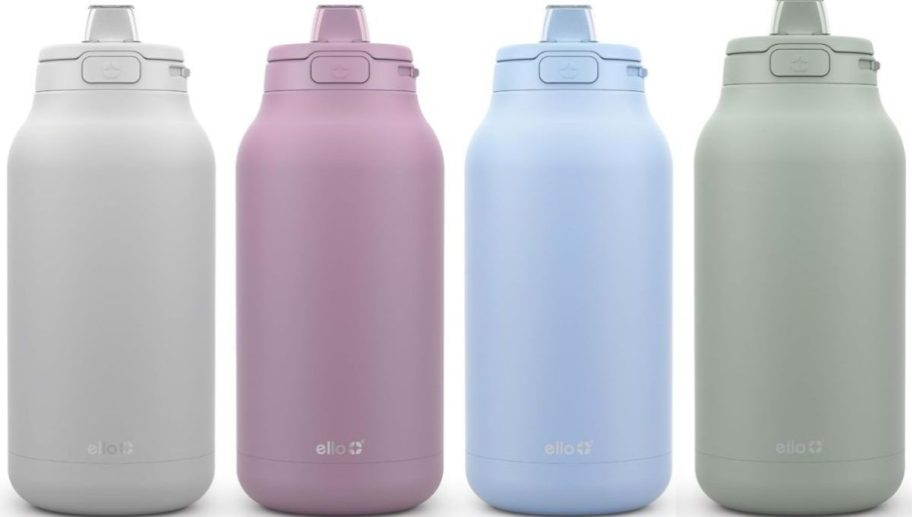 4 ello 64oz stainless steel water bottles in various colors