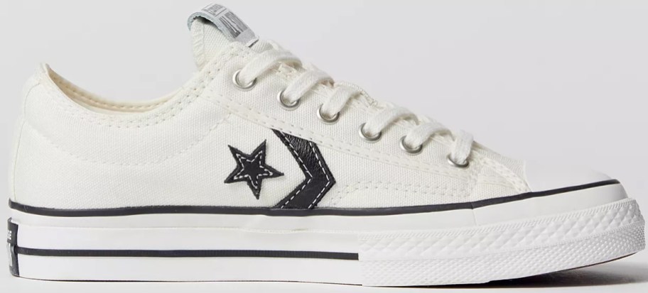 white and black converse shoe