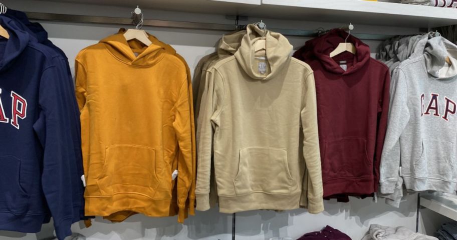 A Wall of Hoodies at GAP