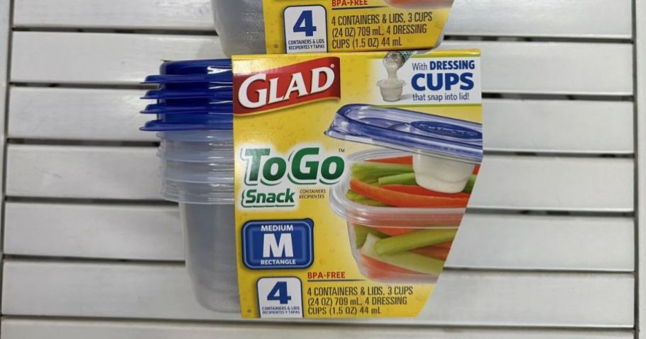 GladWare To Go Snack Food Storage Containers 24oz 4-Count package