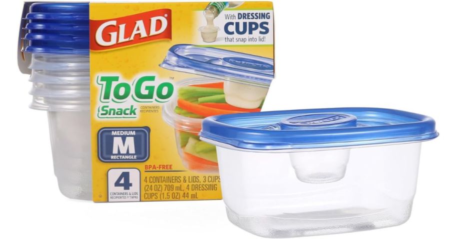 GladWare To Go Snack Food Storage Containers 24oz 4-Count stock image