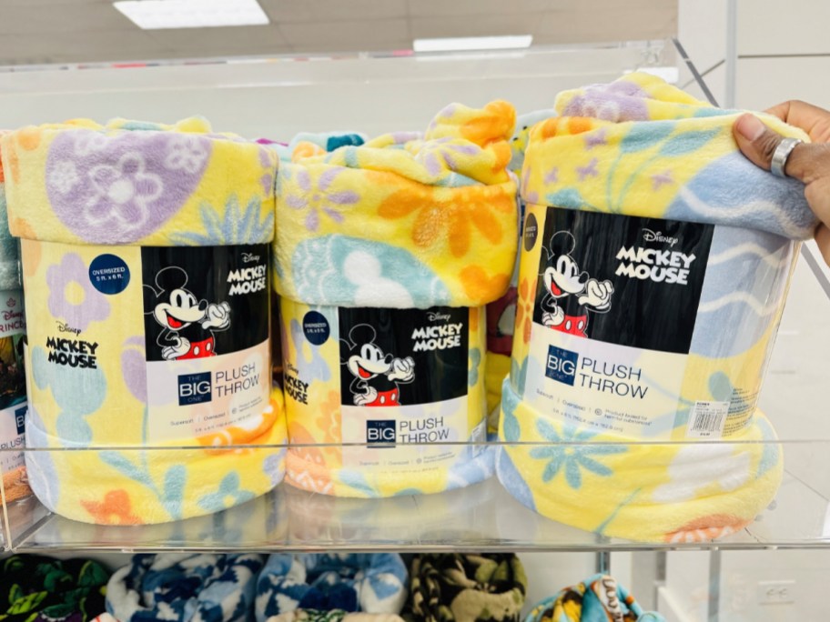 disney mickey mouse easter blankets on shelf 