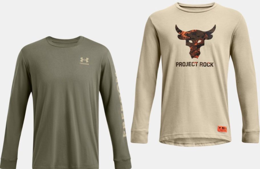 Stock images of long sleeve under armour tees for men and boys