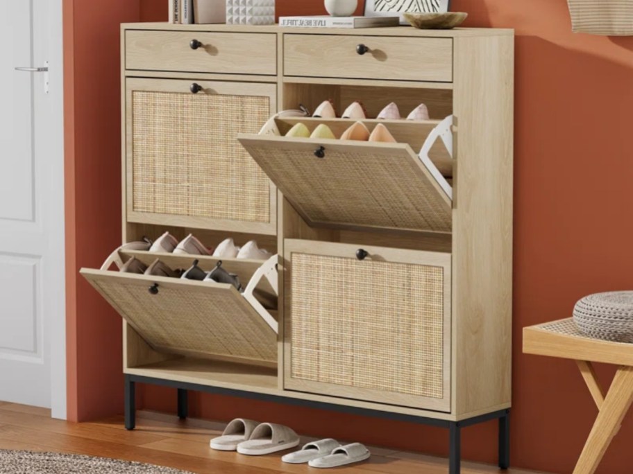 Rebrilliant 16 Pair Shoe Storage Cabinet