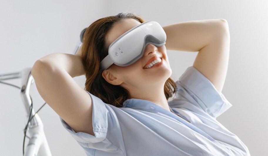 woman wearing eye mask