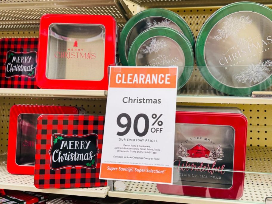 Hobby Lobby Reusable Christmas Storage Tins