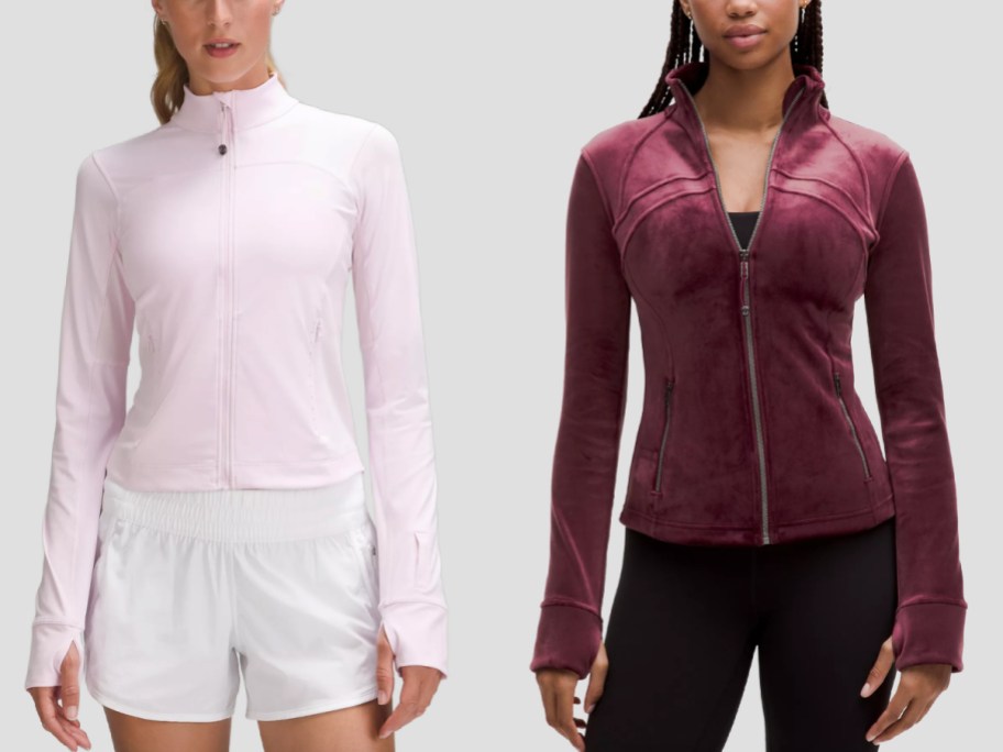 lululemon women sweaters in pink and burgundy