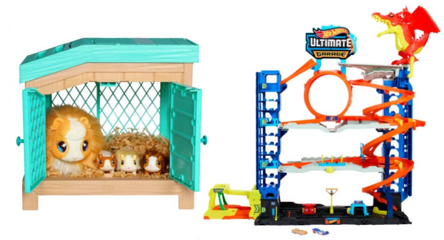 little live pets and hot wheels garage sets