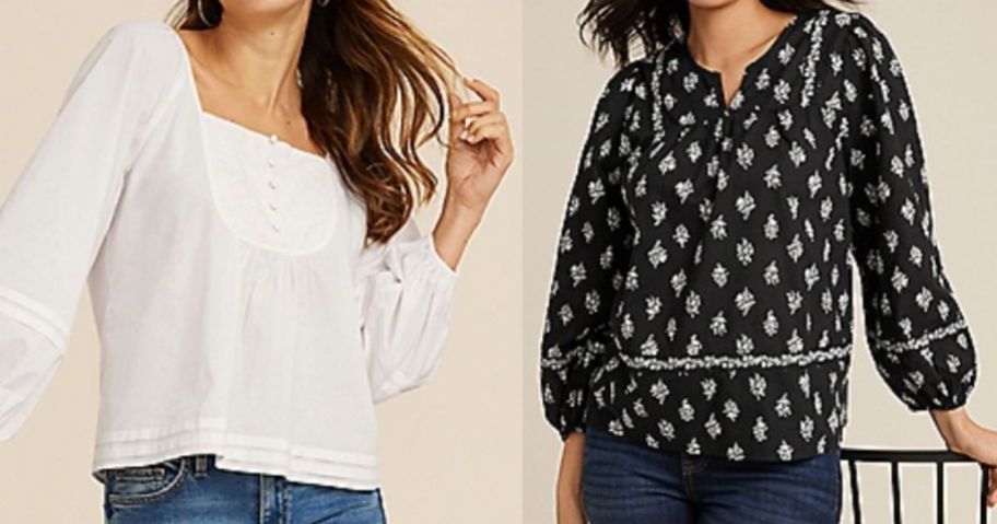 two women wearing maurices blouses