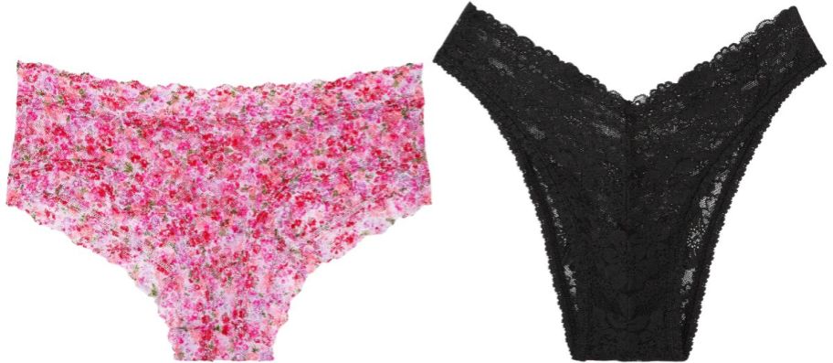 two pair of vs and pink womens underwear