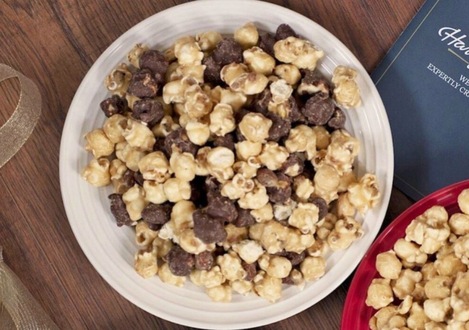 Large bowl of Harry & David Moose Munch Popcorn