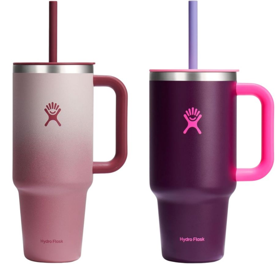 a hydroflask 40 ounce tumbler shown with 32oz tumbler