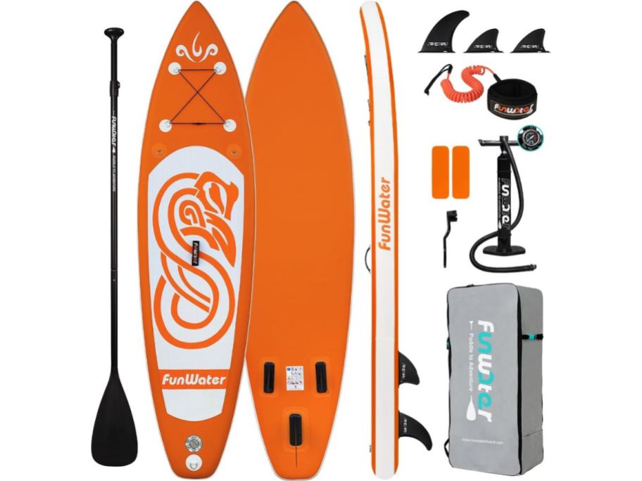 Inflatable Paddle Board - Orange Dragon Totem stock image