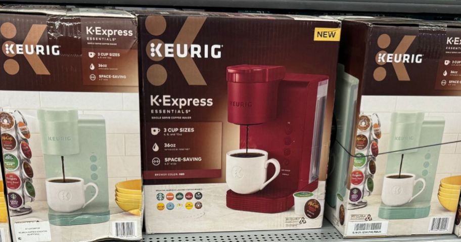 Keurig K-Express Coffee Maker boxes on shelf in store