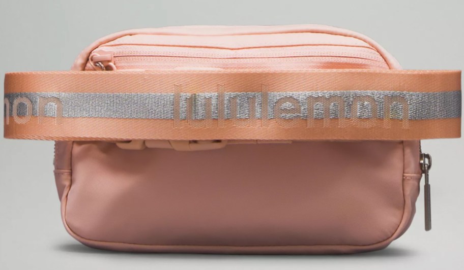 pink lululemon wordmark belt bag