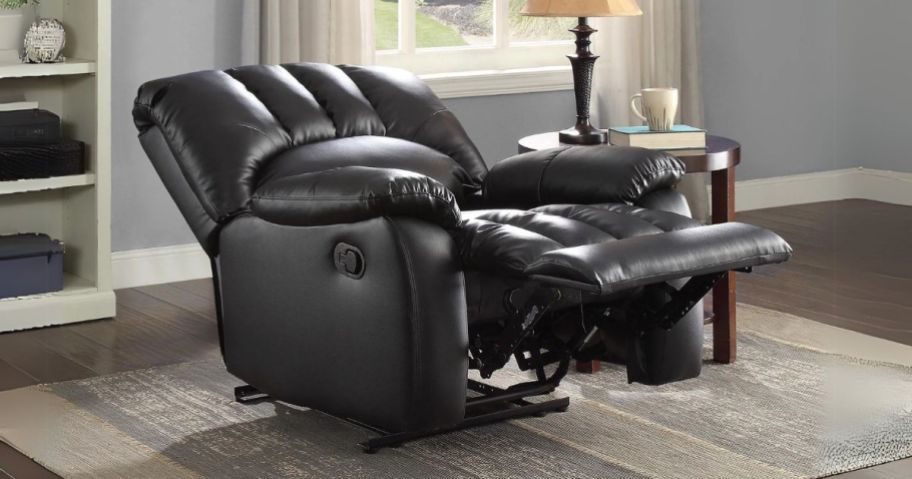 Mainstays Small Space Recliner w/ Pocketed Comfort Coils in living room