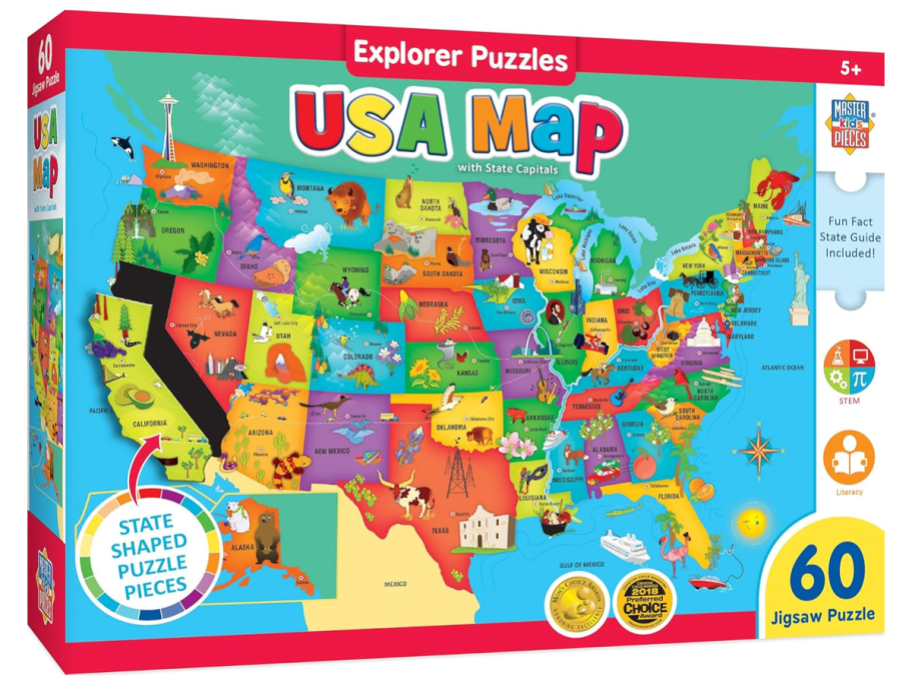 MasterPieces 60-Piece USA Map Jigsaw Puzzle 