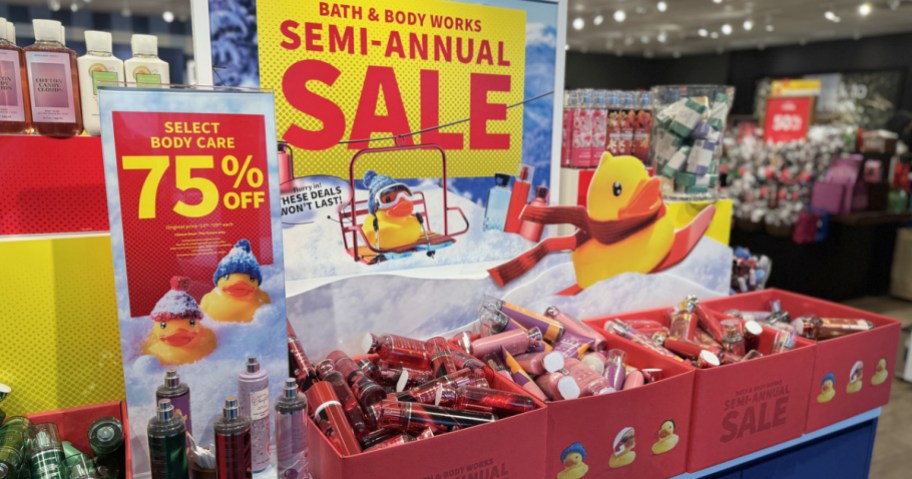 bath & body works semi annual sale signage