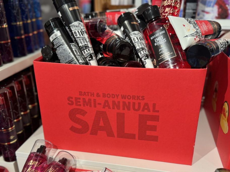 A box of Body Care at The Bath & Body Works Semi-Annual Sale