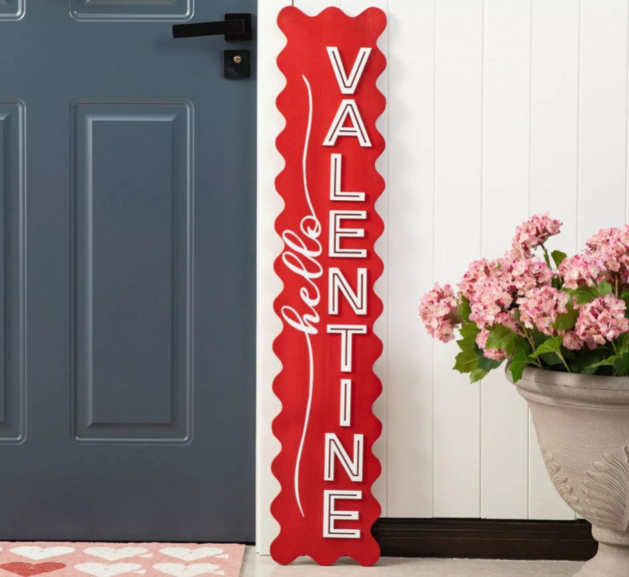 valentine wood porch sign