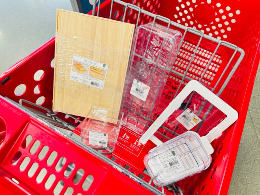 Kitchen storage items in target shopping cart