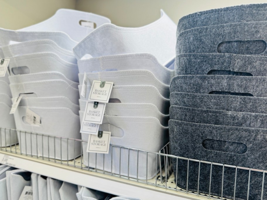 storage baskets displayed at the store