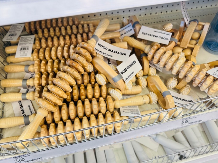 Wood massager displayed at the store