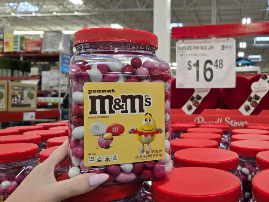 M&M's Valentine's Day Milk Chocolate Candy 62oz in hand in store