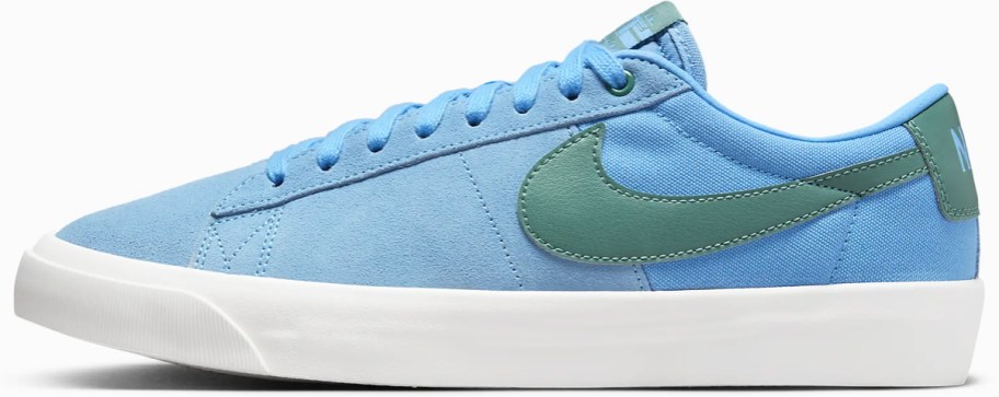 blue and green nike sneaker