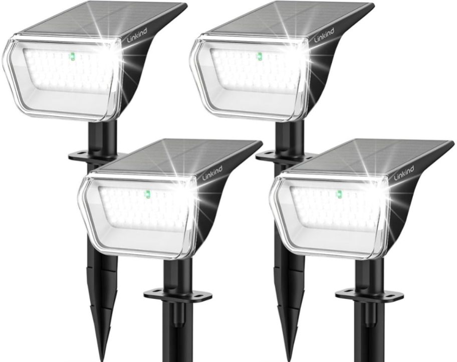 a 4 pack of outdoor led solar lights 