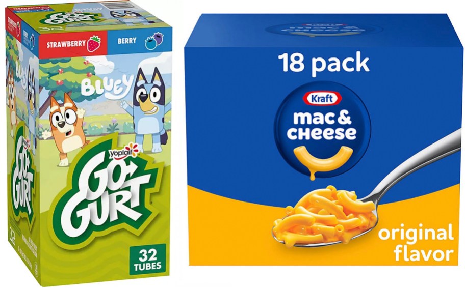 yoplait go gurt and mac and cheese boxes 