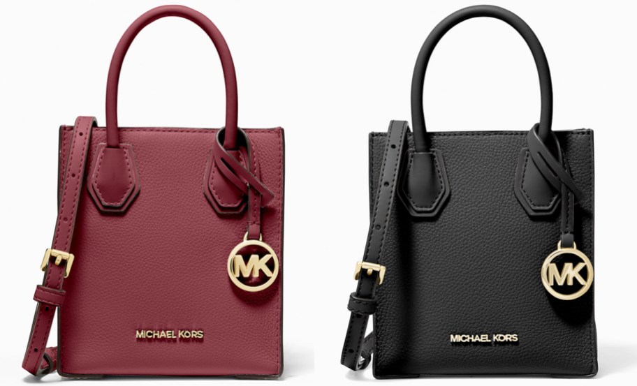 maroon and black mini Michael Kors bags