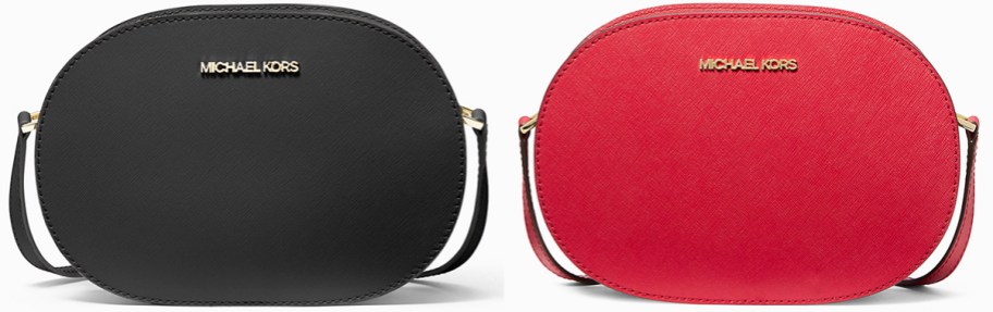 black and red oval shaped Michael Kors crossbody bags