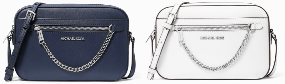 navy blue and white Michael Kors crossbody bags