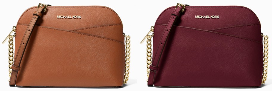 brown and maroon crossbody bags