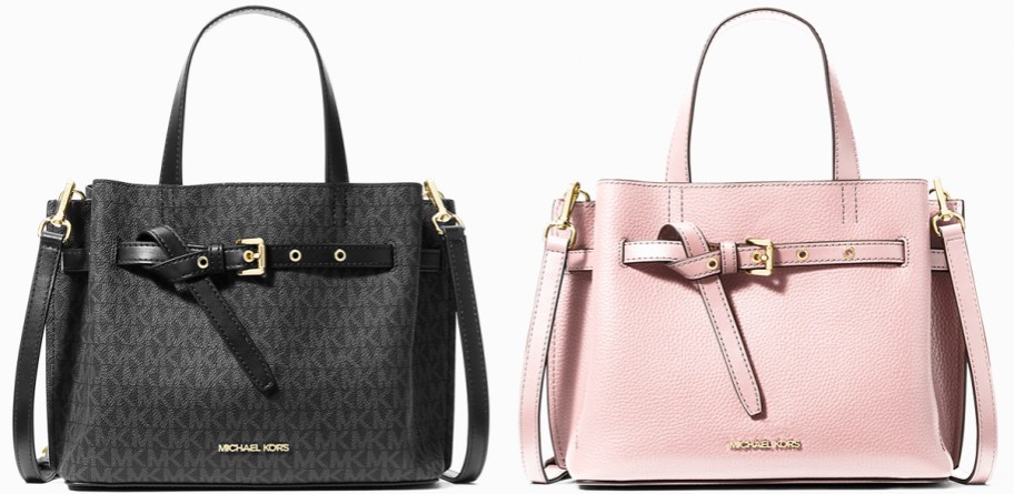 black and pink Michael Kors satchels