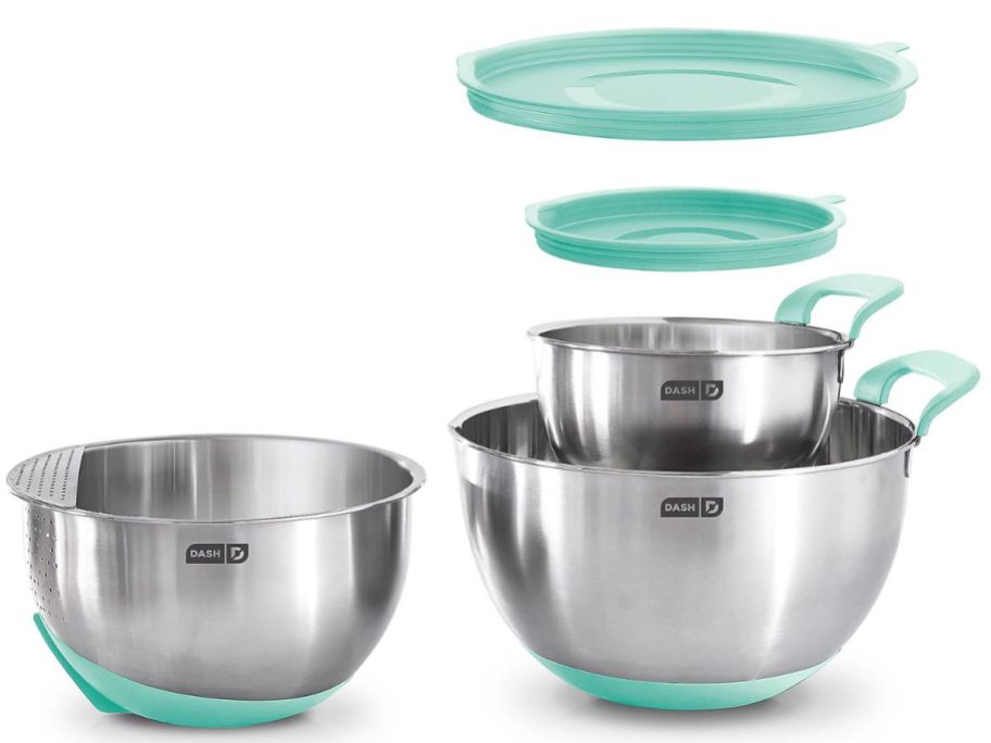 Dash 5-Piece Stainless Steel Mixing Bowl Set stock image