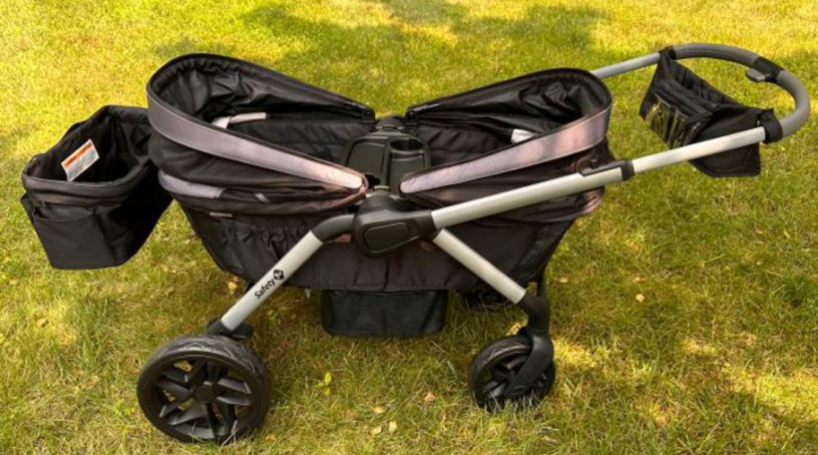 wagon stroller displayed outside opened up