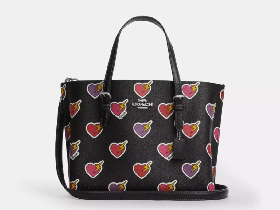 Coach Mollie Tote 25 w/ Heart Bolt Print stock image