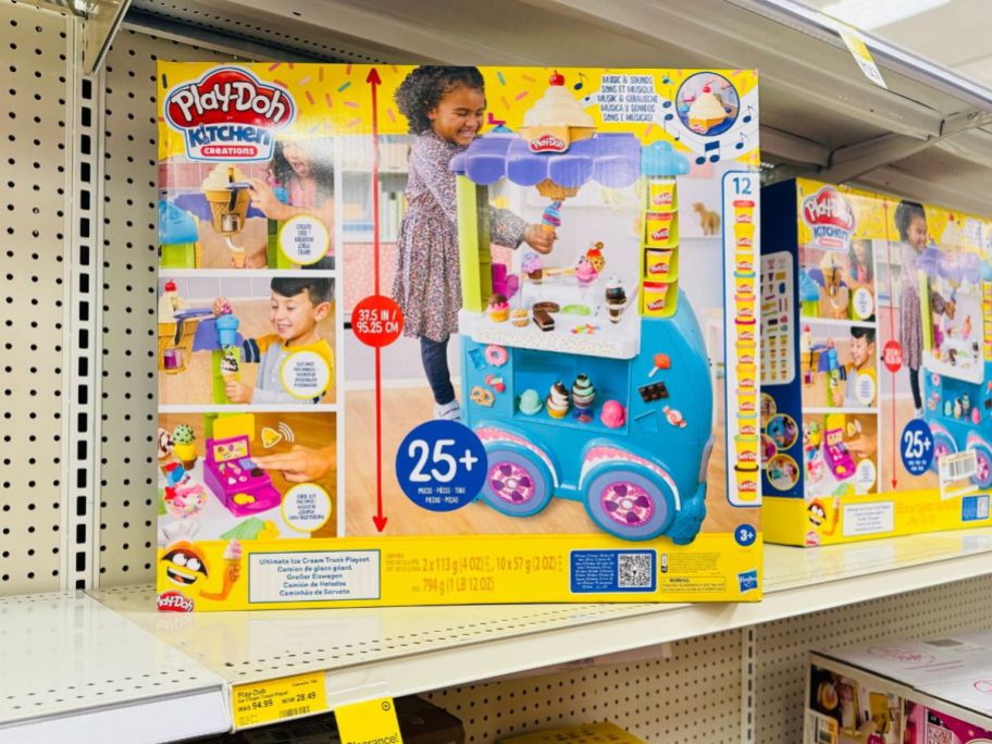 Play-Doh Ice Cream Truck Playset on shelf in store