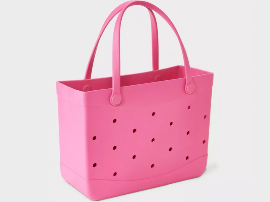 pink tote bag 