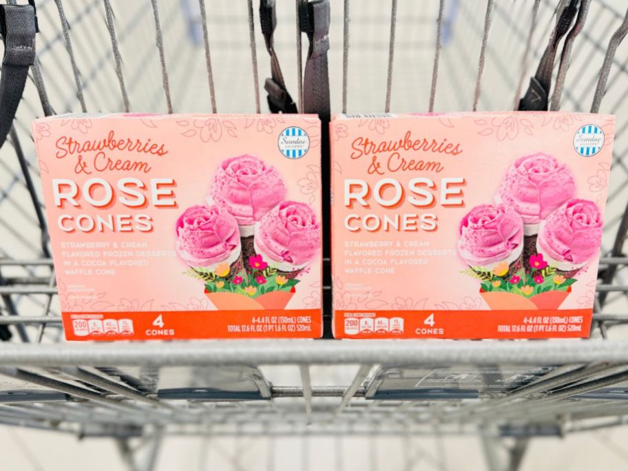 Aldi Strawberries and Cream Rose Cones