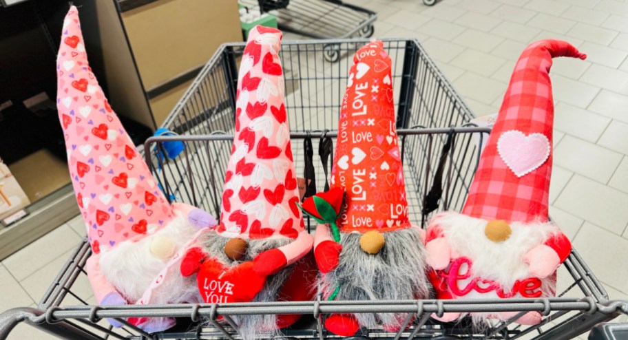 Huntington Valentine's Day Gnome in shopping cart