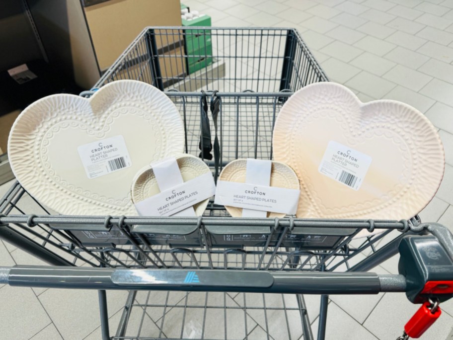 CROFTON Ceramic Heart Shaped Plates in shopping cart