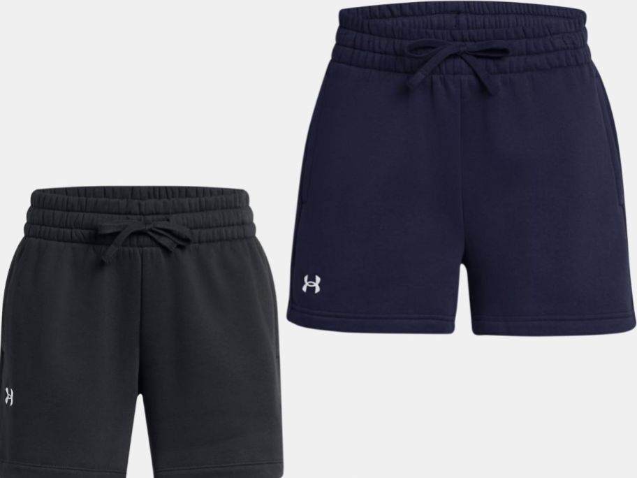 stock images of two under armour fleece shorts