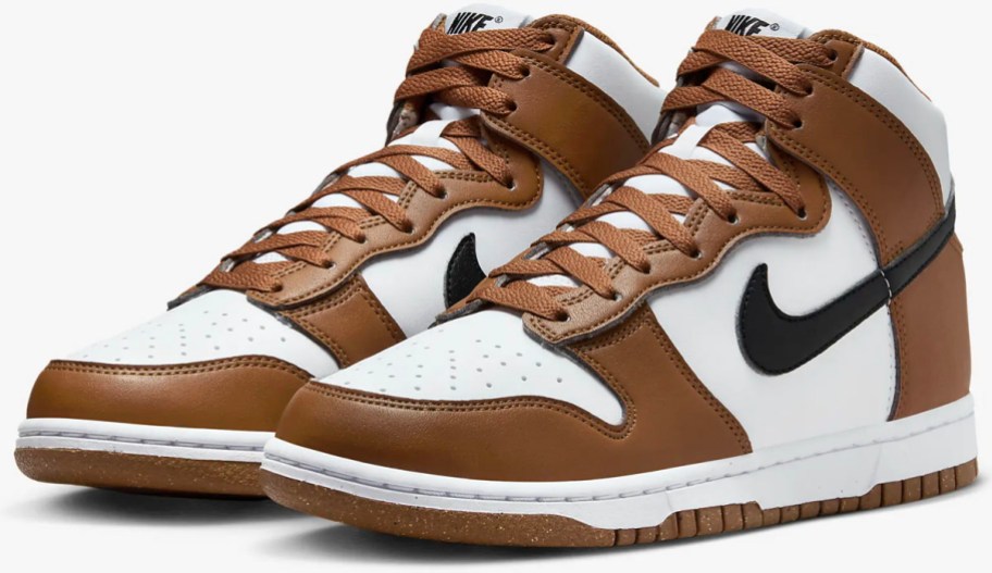 brown and white nike dunks shoes 